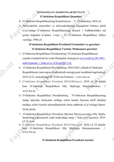 o'zbekiston respublikasi qonunlari — DOCX