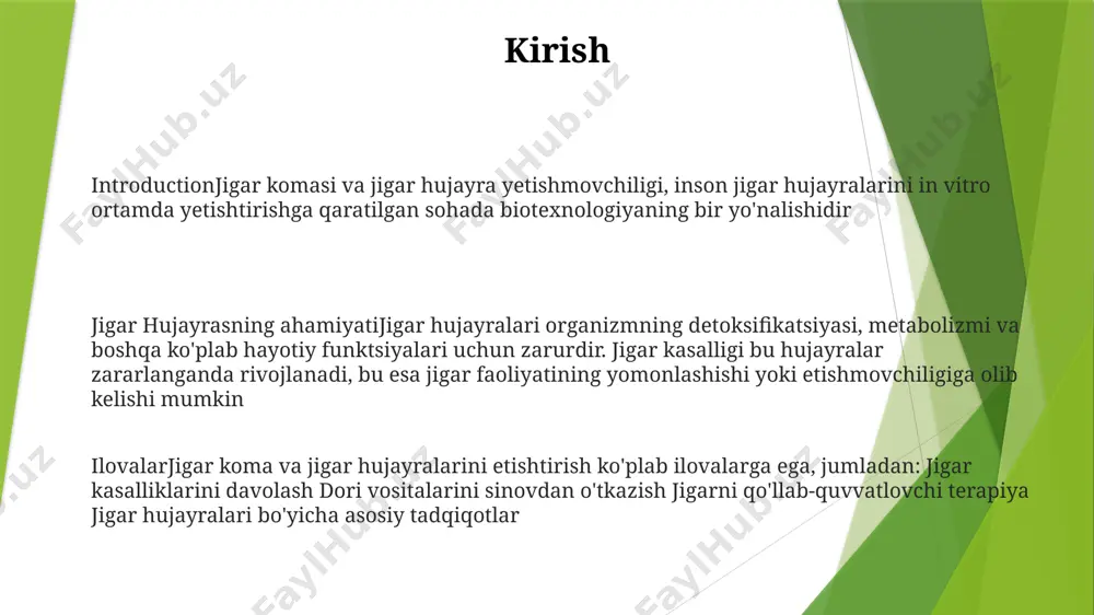faoliyatining buzilishi holati. jigar qondan toksinlar va chiqindilarni olib tashlay olmaganida rivojlanadi. jigar komasi: hind tilida "jigar komasi" deb tarjima qilinadi va jigar koma bilan bir xil holatga ishora qiladi, bu erda jigar qonni samarali filtrlay olmaydi, bu esa miyada toksinlarning to'planishiga olib keladi. jigar komasining klinik ko'rinishi 1: jigar komasi - to'satdan paydo bo'lgan ruhiy holatning o'zgarishi, jumladan, chalkashlik, disorientatsiya va uyquchanlik. - beduqlikka, komaga va davolanmasa, o'limga olib keladi. 2: jigar komasi- jigar koma uchun sanskrit atamasi.- an'anaviy ravishda ruhiy chalkashlik, sariqlik va qorin bo'shlig'i kengayishi belgilari asosida tashxis qilinadi. 3: jigar hujayra yetishmovchiligi- jigar hujayralari etishmovchiligi uchun bengalcha atama.- jigar hujayralarining normal funktsiyalarini bajara olmasligini bildiradi, bu jigar etishmovchiligiga va potentsial jigar komasiga olib keladi. jigar komasining asoratlari infektsion: immunitetning buzilishi va jigarga qon oqimining kamayishi tufayli infektsiyalarga nisbatan sezgirlikning oshishi. miya shishi: miyada suyuqlikning to'planishi, bosimning oshishiga va miya faoliyatining buzilishiga olib keladi. ko'p organ etishmovchiligi: …