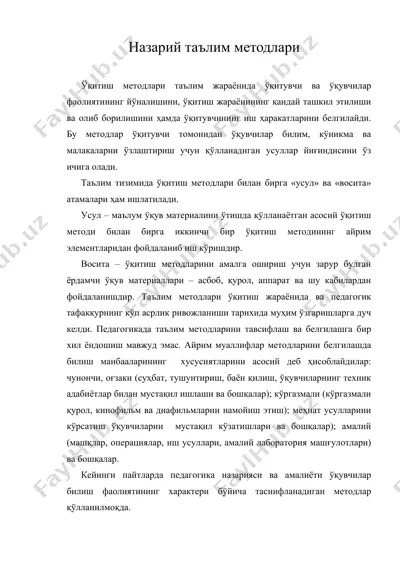назарий таълим методлари — DOC