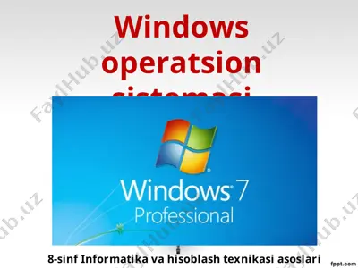 windows operatsion sistemasi 8-sinf — PPT