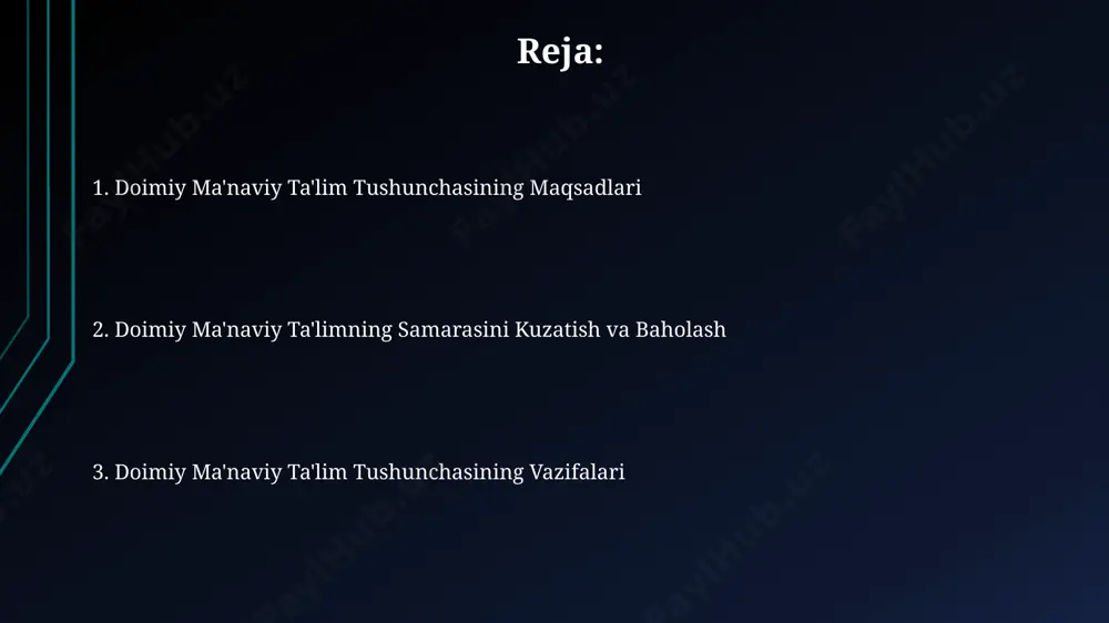 tonning 5 ta viloyatida 1000 dan ortiq yoshlarni ma'naviy-axloqiy tarbiya dasturlariga jalb qilishni o'z ichiga oladi. millat ma'naviyatini mustahkamlash "millat ma'naviyatini mustahkamlash" doirasida 2023 yilda samarqand shahrida xalqaro miqyosdagi 10 dan ortiq olimlar va mutaxassislar ishtirokida konferentsiya o'tkazildi. "millat ma'naviyatini mustahkamlash" dasturi 2022-2026 yillar mobaynida o'zbekistonning 12 viloyati va toshkent shahrida 500 dan ortiq ma'naviy-ma'rifiy tadbirlarni o'tkazishni rejalashtirmoqda. zamonaviy globallashuv sharoitida ma'naviy bardoshlilik jahon sog'liqni saqlash tashkilotining ma'lumotlariga ko'ra, 2023 yilda 70% dan ortiq yoshlar ma'naviy zaiflikka moyil bo'lib, globallashuvning salbiy ta'siriga qarshi turish uchun 2 ta muhim strategiya ishlab chiqildi. zamonaviy globallashuv sharoitida, 21-asrda o'zbekiston kabi rivojlanayotgan davlatlar uchun ma'naviy bardoshlilikni shakllantirishda 5 ta asosiy omil muhim ahamiyat kasb etadi. doimiy ma'naviy ta'limning samarasini baholash surxondaryo viloyatida o'tkazilgan so'rovnomalar natijalariga ko'ra, 5 yillik doimiy ma'naviy ta'lim dasturi, jinoyatchilik darajasini 15% ga kamaytirishga yordam bergan. doimiy ma'naviy ta'limning samaradorligini baholashda 2023-yilgi samarqand viloyati tadqiqotlari, 70% dan ortiq ishtirokchilarning ma'naviy savodxonligini …