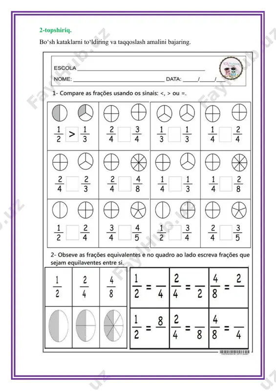matematika mashg'uloti - oddiy kasrlar - Page 3