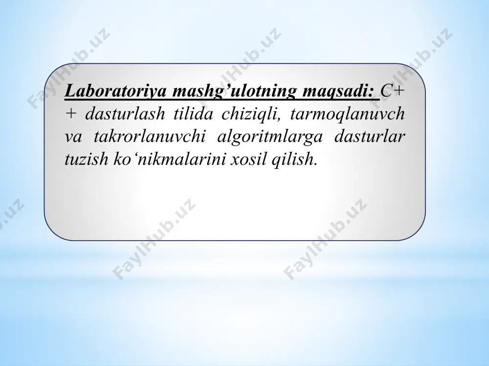 c++ dasturlash tilida hisoblash jarayonlari (chiziqli, tarmoqlanuvchi, takrorlanuvchi) bo‘yicha laboratoriya mashg‘uloti - Page 2