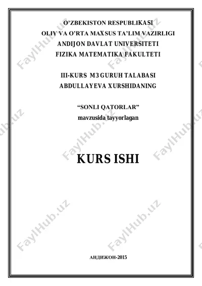 sonli qatorlar — PDF