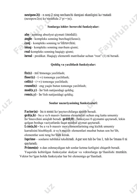 matlab tizimida matematik hisoblash ishlari bajarish - Page 4