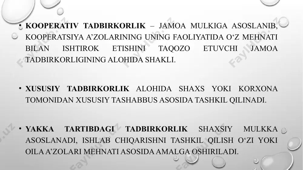 si va ta’sirining yuqori darajasini ta’minlash. menejmentning asosiy maqsadi bo‘lib iste’molchilarning ehtiyojlarini hisobga olgan holda mavjud moddiy va ishchi kuchi resurslari asosida tovar ishlab chiqarish va xizmat ko‘rsatishni tashkil etish hamda korxona faoliyati rentabelligini va uning bozordagi barqaror holatini ta’minlash hisoblanadi. menejment – ishlab chiqarish samaradorligini oshirish va yuqori natijalarga erishish maqsadida qo‘llaniluvchi ishlab chiqarishni boshqarishning shakllari, vositalari, usullari va tamoyillarining majmui. menejmentning vazifalari - - - - - - - - - ishlab chiqarishni avtomatlashtirishni ta’minlash va yuqori malakaga ega bo‘lgan ishchilardan foydalanishga o‘tish; korxona xodimlari uchun mehnatning qulay sharoitlarini ta’minlash va nisbatan yuqori ish haqi belgilash orqali ish faoliyatini rag‘batlantirish; korxona faoliyati samaradorligi ustidan muntazam nazorat o‘rnatish, uning barcha bo‘linmalari ishini muvofiqlashtirish; yangi bozorlarni muntazam izlash va o‘zlashtirish; korxona rivojlanishi aniq maqsadlarini aniqlash; maqsadlarning ustuvorligi, ularning ketma-ketligi va yechimning izchilligini ochib berish; turli davrlarga mo‘ljallangan muammolarning hal etilishi uchun chora-tadbirlar tizimini ishlab chiqish; zarur resurslar va ularni ta’minlash …