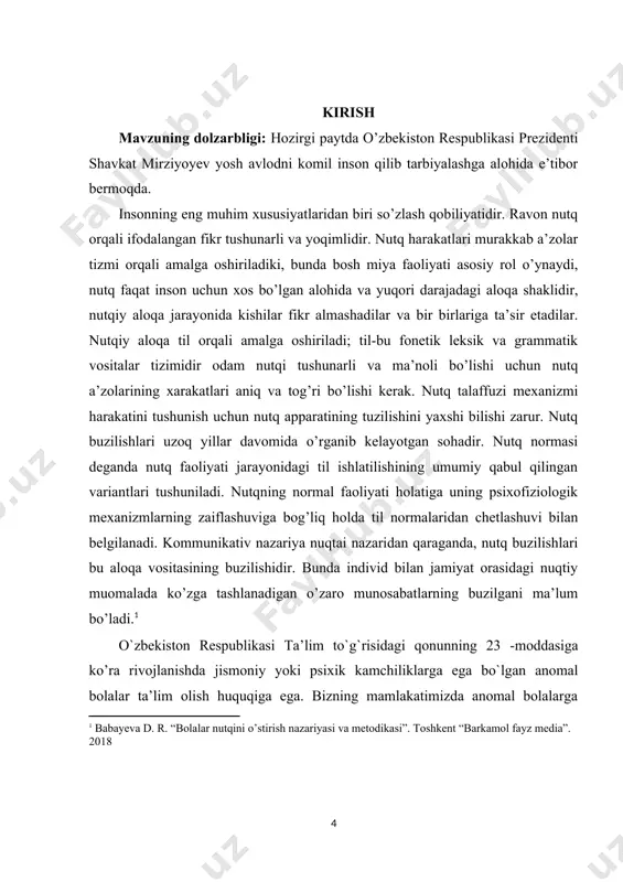 oniyat yaratadi. jamiyat bilan munosabatlarni rivojlantirish: kurslar o'quvchilarga jamiyatda qatnashish, do'stlar bilan muloqot qilish va qo'shilishni o'rganishda yordam beradi. bu jamiyatda o'z fikrini ifoda qilish va boshqalar bilan to'g'ri muloqot qilishga erishishga yordam beradi. ma'lumotlarni o'rganish va tushunish: nutqiy rivojlanish kurslari o'quvchilarga ma'lumot olish va tushunishni o'rganishda yordam beradi. bu ularning dunyo haqida ko'proq ma'lumot olishi va bu ma'lumotlarni o'z fikrini ifodalashda qo'llashiga yordam beradi. samarali topshiriqlar va mashg'ulotlar: kurslar o'quvchilarga rivojlanishlarini sinash uchun samarali topshiriqlar va mashg'ulotlar tashkil etishga yordam beradi. bu o'quvchilarning o'zlashtirilgan mahoratlarni joriy etish va rivojlantirish uchun zarur bo'lgan amaliyotlarini bajarishiga imkon beradi. i-bob sharq mutafakkirlarining yosh avlodni nutqini tarbiyalashga oid qarashlari 1.1. abu nasr forobiy, abu ali ibn sino, alisher navoiy til va nutqqa oid qarashlari. abu nasr forobiy, abu ali ibn sino, alisher navoiy til va nutqqa oid qarashlari. ta’lim va tarbiya muammosi juda qadimdan mavjud. u o‘rta asrlardagi g‘arb va sharq mutafakkirlarining asarlarida …