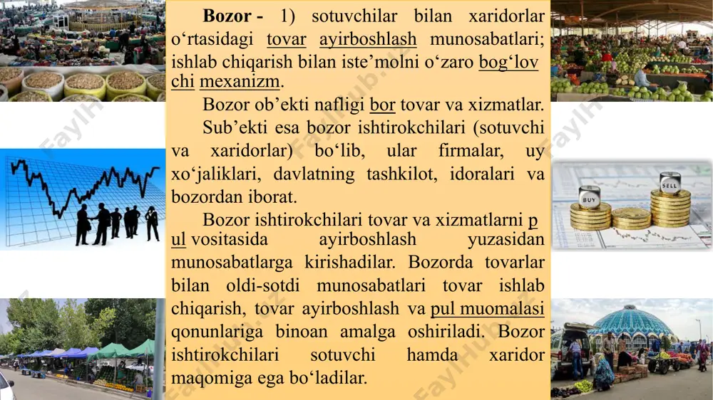 i. marketing nimadan boshlanadi va nima bilan tugaydi? marketing bozor, undagi iste’molchini o‘rganishdan boshlanadi, ularni talab va ehtiyojlarini samarali yoki ular istaganday qondirilganda tugaydi. biroq inson ehtiyojlarining cheksizligi sababli ularni hech qachon samarali qondirib bo‘lmasligi esa marketingning nima bilan tugashini aniqlashga imkon bermaydi. maktab sizning fikringizcha ta’lim xizmatlari marketingini nima? o‘zbekistonda ta’lim xizmatlari marketingi muammolari tadqiq qilingan bo‘lib, unda ta’lim xizmatlari bozorining rivojlanish xususiyatlari, ta’lim xizmatlari tushunchasining mohiyati va mazmuni, ta’lim xizmatlari bozori va mehnat bozorining shakllanish xususiyatlari, ta’lim xizmatlari bozorida marketing tadqiqotlarini o‘tkazish, ta’lim muassasalarining marketing strategiyasini ishlab chiqish, mamlakatimizda ta’lim xizmatlari va mutaxassislar mehnat bozorida menejment va marketing masalalari yoritib berilgan ta’lim xizmatlari-o‘quvchilarning ta’lim olish ehtiyojlarini qondirish va ta’lim dasturlarini o‘zlashtirishiga qaratilgan xizmatlarni taqdim etish bo‘yicha faoliyat. maqsadlari va mazmuniga ko‘ra ta’lim xizmatlari quyidagilarga bo‘linadi: kasbiy – mehnat bozori ehtiyojlariga yo‘naltirilgan va ishchi kuchini ko‘paytirish bilan bog‘liq bo‘lgan yo‘nalishlar; ijtimoiy – tashkilotlar va ijtimoiy jamoalarning rivojlanish ehtiyojlariga qaratigan; …