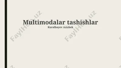 multimodalar tashishlar — PPTX