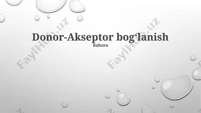 donor-akseptor bogʻlanish — PPTX