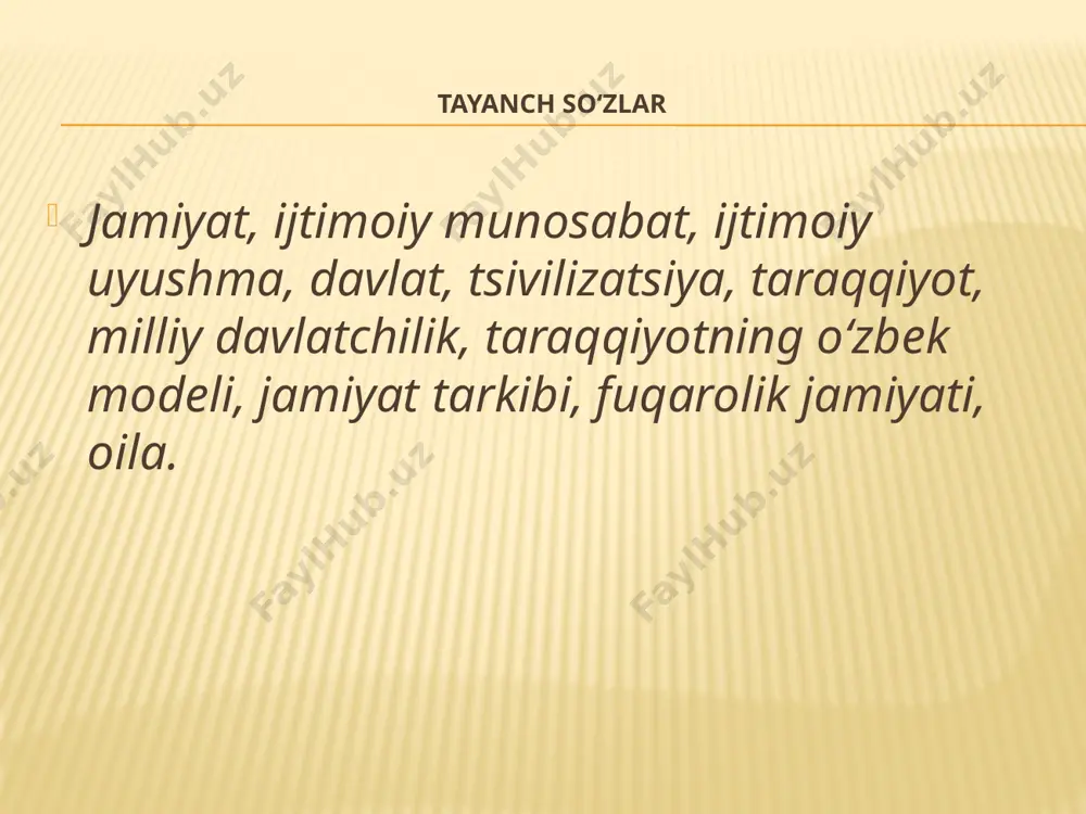 n va jamiyat mavjudligining zarur sharti hisoblanadi. masalan, oila, davlat, ta’lim-tarbiya, mahalla, vatan kabi qadriyatlarsiz inson va jamiyat o‘z mohiyatini yo‘qotadi. insonning moddiy ehtiyojlari oziq-ovqatlar, kiyim-kechak, uy-joy, transport vositalari, o‘zini himoyalash, zurriyot qoldirish kabilardan iboratdir. ma’naviy ehtiyojlarga olamni bilish, o‘zlikni anglash, dunyoqarash, donishmandlikka intilish, bilim, san’at, g‘oya, mafkura go‘zallik bilan, ma’naviy kamolot yo‘lidagi intilishlar kiradi. insonning asl mohiyati moddiy ehtiyojlarni madaniy shakllarda qondirilishida yaqqol namoyon bo‘ladi. inson aqlli mavjudot sifatida moddiy ehtiyojlarini madaniy shakllarda qondirish uchun tabiat va jamiyat mohiyatini bilishga, moddiy va ma’naviy olamni uyg‘unlashtirishga, tabiat va jamiyatni o‘z maqsadlariga mos ravishda o‘zgartirishga harakat qiladi. ilm-fan va texnika insonning ma’naviy va moddiy ehtiyojlarini qondirish quroli, muhim vosita bo‘lib xizmat qiladi. inson yuksak ma’naviyat tufayligina o‘z ehtiyojlarini madaniy shakllarda oqilona va to‘laroq qoldirish imkoniga ega bo‘ladi mamlakatimizda ma’naviyat masalalariga alohida e’tibor berilayotganining sababi ham ana shunda. jamiyatning moddiy va ma’naviy hayoti kishilarning moddiy va ma’naviy ehtiyojlari bilan uzviy bog‘liq holda …