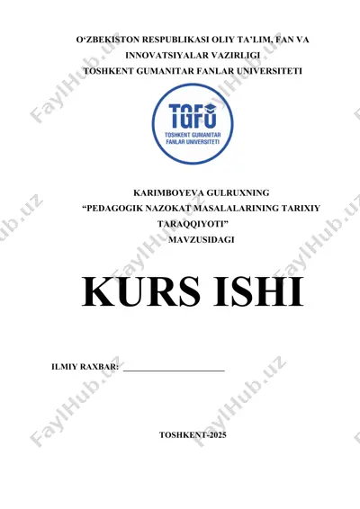 “pedagogik nazokat masalalarining tarixiy taraqqiyoti” — DOCX