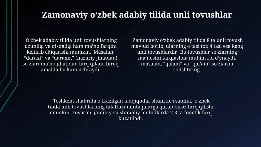 hozirgi o'zbek adabiy tili vokalizmi - Page 4