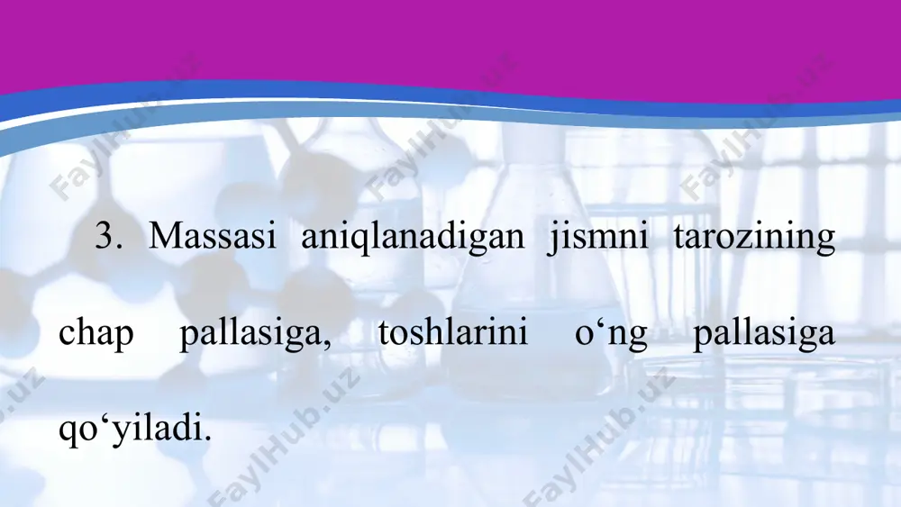 laboratoriya ishi. shayinli tarozi yordamida jism massasini o‘lchash 6-sinf - Page 5