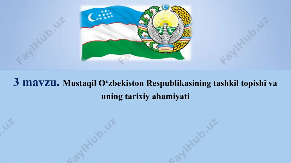 yat talab qilgan edi. shu munosabat bilan konstitutsiyaga ham muayyan o‘zgartirishlar kiritildi, xususan, prezidentlik muddati 7 yil qilib belgilandi. 2007 yil 23 dekabrda muqobil asosida saylovlar bo‘lib o‘tdi, natijalarga ko‘ra, i.a. karimov yangi muddatga o‘zbekiston respublikasi prezidenti etib saylandi. o‘zbekiston respublikasi milliy davlatchiligining shakllanishi va rivojlanishi respublikamiz mustaqil rivojlanishining birinchi bosqichida prezident bir vaqtning o‘zida davlat rahbari va vazirlar mahkamasining raisi bo‘lgan. biroq, ikki palatali parlamentning shakllanishi, davlat, ijtimoiy-iqtisodiy tuzilish masalalarini hal qilishda o‘zbekiston respublikasi mustaqilligining mustahkamlanishi, mamlakatda olib borilayotgan islohotlarni chuqurlashtirish 2003 yilda "o‘zbekiston respublikasi vazirlar mahkamasi to‘g‘risida" gi qonunning yangi tahriri qabul qilinishiga olib keldi. o‘zbekiston respublikasi vazirlar mahkamasi va uning a’zolarining javobgarligi oshdi. : vazirlar mahkamasiga quyidagi vakolatlar berilgan: * foydanildan adabiyotlar: 1. gafarli m, qosaev a. taraqqiyotning o‘zbek modeli: tinchlik va barqarorlik - taraqqiyot asosi. - m .: "bustard", 2000 y. 2. jumaev r. o‘zbekiston respublikasining siyosiy tizimini shakllantirish va rivojlantirish. - toshkent: fan, 2000 y. …