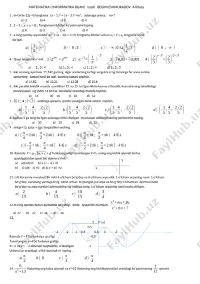 matematika (informatika bilan) — DOCX