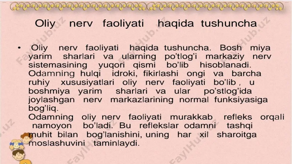 anlik, zaiflik. tashvishlanish. psixotravmatik vaziyatga ko’p to’xtalib qolish. ishlamoqchi bo’lganda tezda charchab qolish — xotira, e’tibor va fikrlash qobiliyatlari kamayadi. baland tovushlarga, yorqin nurlarga, harorat o’zgarishiga sezgirlik. uyquning buzilishi: odamning ortiqcha qo’zg’alganligi sababli uxlab qolish qiyin kechadi; uyqu yuzaki, tashvishlantiruvchi, tetiklik bermaydigan bo’ladi; ertalab ko’pincha uyquchanlik kuzatiladi. nevroz kasalligini davolash nevrozlarni davolashning ko’p usullari va nazariyalari mavjud. nevrozni davosi antidepressantlar va trankvilizatorlar yordamida psixoterapiya va medikamentoz terapiyaga asoslanadi. nevroz va nevrotik reaktsiyalarni davolashning asosiy usuli psixoterapiya hisoblanadi. hozirgi vaqtda psixoterapevtik yordamning ko’plab yo’nalishlari va usullari mavjud. ular patogenik (nevrozning sabablari va uni shaxsda ushlanib turishi jarayoniga ta’sir ko’rsatadigan) va simptomatik yoki yordamchi (ular faqat patogenik uslublar bilan birgalikdagina samarali bo’lib, o’zlari faqat alomatlarni yengillashtiruvchi vaqtinchalik ta’sir ko’rsatadi) turlarga bo’linadi. patogenetik uslubi psixodinamik, ekzistentsial, interpersonal, kognitiv, tizimli, integrativ, geshtalt-terapiyani o’z ichiga oladi. simptomatik usublarga esa xulq-atvor, gipnoz, tana-yo’naltirilgan, ekspozitsion terapiya, nafas olish mashqlari, art-terapiya, musiqa terapiyasi va boshqalar kiradi. nevroz insonning …