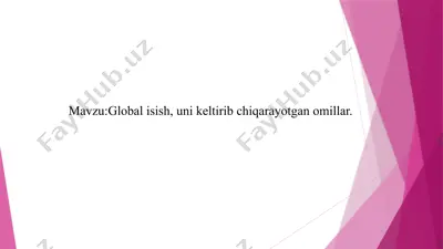 global ishni oshirish va uning oqibatlari — PPTX