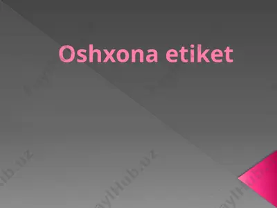 oshxona etiket — PPTX