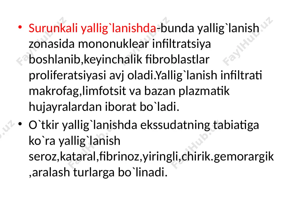 yallig‘lanishning asosiy turlari va xususiyatlari - Page 5
