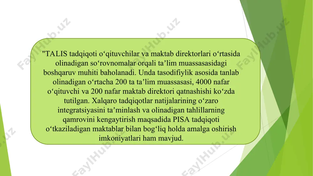 talis xalqaro baholash dasturi mazmun mohiyati - Page 5