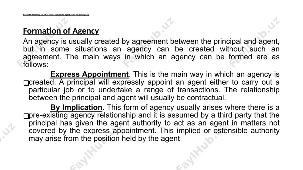 the contracts he makes with third parties, notwithstanding that such third parties know that he is an agent. undisclosed agency is the mode of representation in which there is no disclosure of the fact that the front person is acting on behalf of another person. that is neither the fact that he is acting on behalf of another person nor the name of another person is made known to the third party contracting. therefore, the agent acts on his own name and he is acting on his own behalf. the latter is inferred from the situation where the third party is not aware of the fact that the agent is acting to the benefit and on behalf of another. this form of representation is inferred from the expression of art 2197(1) last proviso. that is “, --- notwithstanding that such third parties know that he is an agent.” this last …
