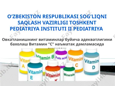 vitaminlarning klassifikatsiyasi — PPTX