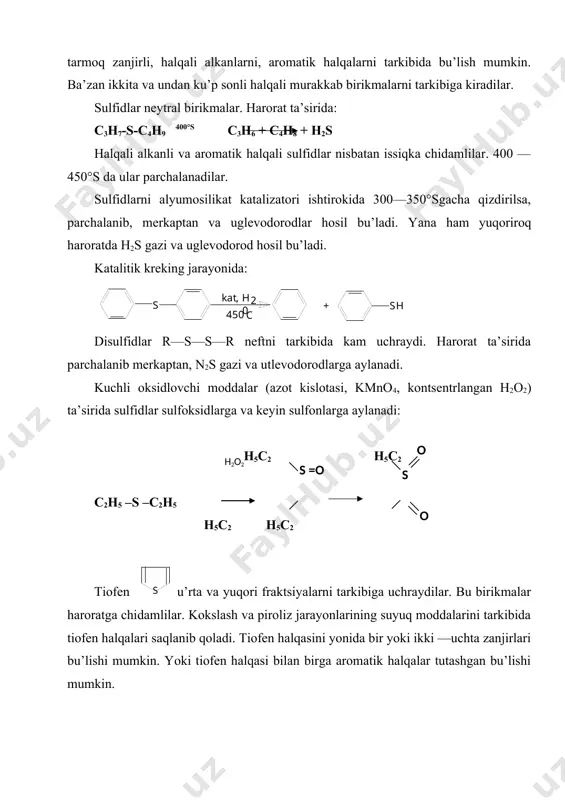 fin osnovi neftyanoy i gazovoy promishlennosti. moskva. nedra 1988. 7. a.v. mavlonov. neft va gaz koni geologiyasi. toshkent 1992. 8. l.f. petryashin, l.g. lisyaniy. oxrana prirodi v neftyanoy i gazovoy promishlennosti. lvov. visha shkola 1984. 9. n.a. sidorov. burenie i ekspluatatsiya neftyanix i gazovыx skvajin. moskva. nedra 1982. 10. v.m. muravev. razrabotka i ekspluatatsiya neftyanix i gazovix skvajin. moskva. nedra 1986. 11. neft va gaz jurnali. toshkent 1997. o s s =o h2o2 o +h2 +h2 +h2 +h2 2h2 � � c4h9h10 + h2s h2 h2 c4h9sh ch=ch-ch=ch2 + h2s h2