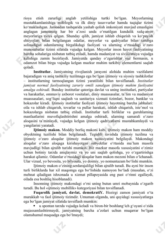 farazni tasdiqlovchi aniq ilmiy dalillarga duch kelmadik. z.freyd inson vijdonini uning kelib chiqish manbai deb hisoblagan. etnografik tadqiqotlar bu farazni umuman tasdiqlamaydi. y.xeyzinga о‘yin va о‘yin faoliyatiga madaniyatning insonni shakllantiruvchi asosiy tamoyil sifatida qaraydi. ernst kassirer (1875-1945) ilgari surgan farazga kо‘ra, simvolik shakllar, ya’ni inson va uning ongi paydo bо‘lishini belgilagan ramzlar va belgilar madaniyatning turli shakllarini birlashtiruvchi oliy va universal tamoyil hisoblanadi. kassirer fikriga kо‘ra, qadimgi ajdodlarimiz ularning yashab qolishini ta’minlovchi yetarli tabiiy kuchga ega bо‘lmagan. inson о‘zining hayvonlar xulq-atvorini kuzatish va ularga taqlid qilish qobiliyati bilan yashab qolish imkoniyatini qо‘lga kiritgan. о‘z navbatida taqlidga asoslangan xulq-atvor ramziy belgilar, keyinchalik esa nutq vujudga kelishiga asos bо‘lgan. tо‘plangan tajribani belgilar tizimida qayd etish va avloddan-avlodga о‘tkazish qobiliyatining shakllanishi hayvonlar tо‘dasi kishilik hamjamiyatiga aylanishining muhim omili bо‘lgan deb taxmin qilish mumkin. bunday qobiliyatga hayvonlarning biron-bir turi ega emas. namoyish etish, о‘rnak kо‘rsatish, taqiqlar va cheklashlar tizimi muloqotning nafaqat noverbal, balki asta-sekin …