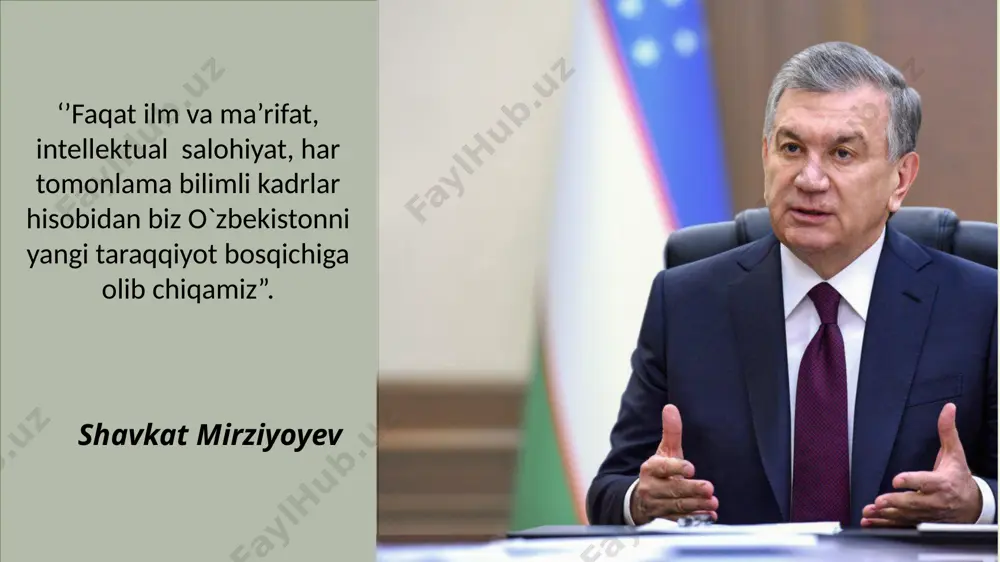 dagi pf-79-son farmoni. o`zbekiston respublikasi vazirlar mahkamasining 2024 yil 29- apreldagi “umumiy o`rta ta`lim muassasalarining o`quvchilarini pedagog kasbiga maqsadli tayyorlash va bitiruvchilarning bandligini ta`minlash chora – tadbirlari to`g`risida” gi 242 sonli qarori. me`yoriy - huquqiy hujjatlar. 4 mavzuga oid adabiyotlar tahlili ``bo`lajak maktab rahbarlarining kasbiy kompotentligini shakllanishida zamonaviy yondashuvlar``. a.kamolov, z.eldorova 2024 -yil. ushbu maqolada rahbar xodimlar kompetentligini aniqlash, shakllantirish, boshqaruv faoliyati asoslari va boshqaruv uslublari haqida so`z boradi. ``inson resurslarini strategik boshqarishning nazariy jihatlari``. xalimov muxammad raximberdiyevich, namdu ilmiy axborotnomasi–2023-yil_10-son maqolada tashkilot boshqaruvda inson resurslaridan foydalanish bilan yuqori natijalarga erishish, ta`lim tizimida boshqaruvning samarali shakliga erishish imkonini berish to`g`risida nazariy ma`lumotlar berilgan va xulosalar chiqarilgan. ``inson resurslarini boshqarish``. а.b.xaitov- 2019. kadrlarni tanlash - bu odamlar, rahbarlar va mutaxassislarni o`rganish jarayoni majburiyatlarini bo`lib, undan maqsad ularni vazifaviy ma`lum lavozimlarda bajarishga layoqatliligini aniqlashdan iboratdir. effective school management (samarali maktab boshqaruv) k. b. everard, geoffrey morris and ian wilson first published 2004 …