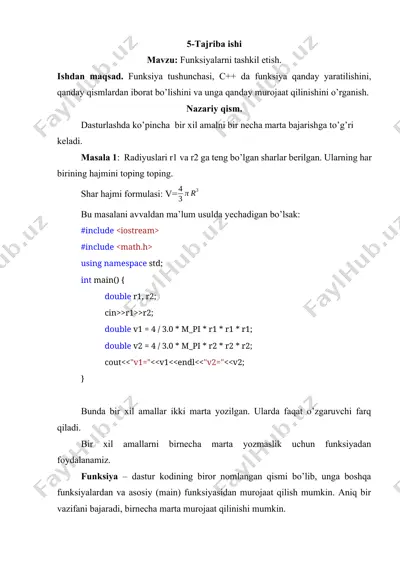 funksiylarni  tashkil etsh — DOCX