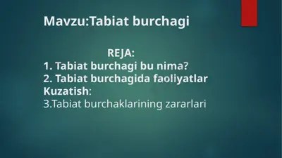tabiat burchagi — PPTX