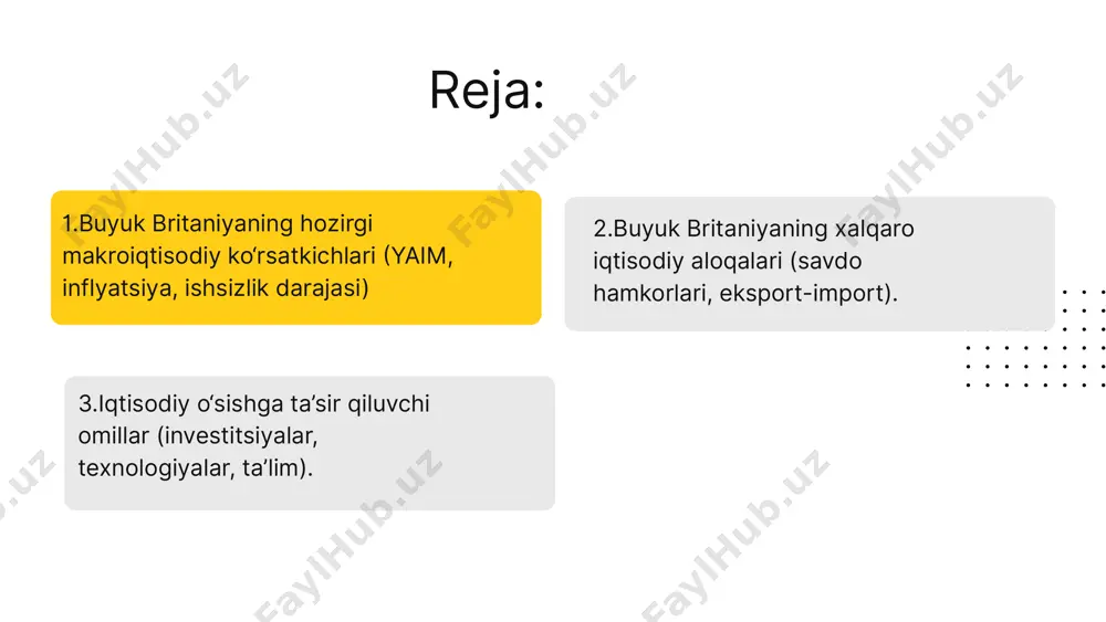 sohasi boʻyicha dunyoda 17-oʻrinda, yevropada 6-oʻrinda turgan. buyuk britaniyaning texnologiya sohasi 1 trillion aqsh dollarga baholangan boʻlib, aqsh va xitoydan keyin uchinchi oʻrinda turadi. buyuk britaniyada aviatsiya sanoati ikkinchi yirik aviatsiya sanoati hisoblanadi. farmatsevtika sanoati boʻyicha dunyoda oʻninchi oʻrinda turib, iqtisodiyotda muhim rol oʻynaydi. dunyodagi eng yirik 500 kompaniyaning 18 tasining bosh qarorgohi buyuk britaniyada joylashgan. iqtisodiyot shimoliy dengizdagi neft va gaz ishlab chiqarish sababli yanada mustahkamlangan. uning zaxiralari 2021-yilda 2,5 milliard barrel deb baholangan. ammo 2005-yildan beri buyuk britaniya neftni sof importchisi hisoblanadi. mamlakat ichida farovonlik darajasida sezilarli hududiy tafovutlar mavjud boʻlib, janubi-sharqiy angliya va shimoliy-sharqiy shotlandiya aholi jon boshiga eng boy hududlardir. london yevropada jon boshiga yim boʻyicha eng boy shahardir. 2021-yilda buyuk britaniya tadqiqot va rivojlanishga yaimning taxminan 2,9 foizini sarflagan. buyuk britaniyadagi qishloq xoʻjaligi intensiv, yuqori darajada mexanizatsiyalashgan va yevropa standartlariga koʻra samarali hisoblanadi. mamlakat oziq-ovqat ehtiyojlarining taxminan 65% ini ishlab chiqaradi.2018-yilda qishloq xoʻjaligi iqtisodiyotga £12,18 …