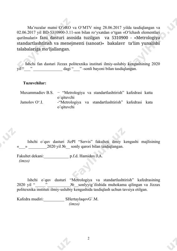sk (quyim)lar va o‘zaroalmashinish bilan bog‘liqligi. 20 5. texnik echim qidirish.intuitsiya. konstruktorning intellektual xususiyatlari 23 6. konstruksiyalashga qo‘yiladigan umumiy va maxsus talablar. asbob konstruksiyasi tizim sifatida. 26 7. o‘lchash asboblarini konstruksiyalash bosqichlari. konstruktorlik hujjatlari. texnik topshiriq. texnik taklif. loyiha eskizi. texnik loyiha. ishchi hujjatlar. 29 8. asbob ishiga ta’sir ko‘rsatuvchi omillar. konstruksiyalarda dopusklar tizimi. teshik va val sistemasi. nominal o‘lchamlar va o‘tkazishlar. 32 9. konstruksiyalash echimini qidirish. xarakatni fizik prinsipini tanlash. fizik-texnik effektlar. o‘xshashlik uslubiga ko‘ra kriteriyalar to‘plami. 37 10. patent. patentga loyiq konstruksiyalarni aniqlash. intelektual va sanoat mulki. 39 11. patent tozaligi.patent tozaligining shartlari. 42 12. konstruksiyalardagi detallarni o‘tkazishlarni tanlash usullari. 44 13. o‘lchash asboblarini konstruksiyalarini optimallashtirish masalalari. 51 14. konstruksiyani strukturali va parametrik optimallashtirish masalalari. komponovka. 54 2-modul. asosiy komponentlar fizikasi 15. asosiy ma’lumotlar. datchiklar.signallar va tizimlar. asosiy tushunchalar. 56 16. datchiklarning asosiy vazifalari va klassifikatsiyasi. datchiklarning zamonaviy o‘lchash texnikasida tutgan o‘rni. 59 17. datchiklar asosiy xarakteristikalari. uzatish …