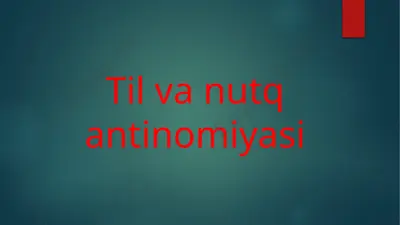til va nutq antinomiyasi — PPTX
