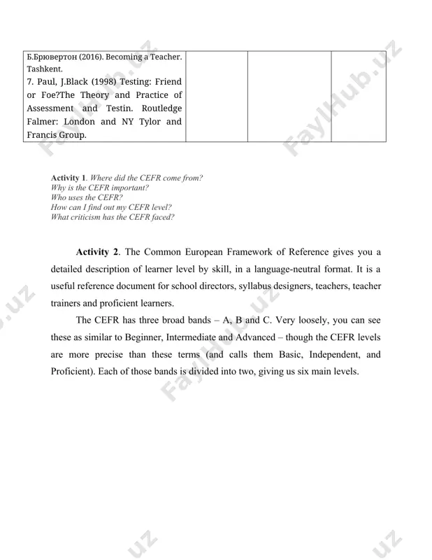 ral format. it is a useful reference document for school directors, syllabus designers, teachers, teacher trainers and proficient learners. the cefr has three broad bands – a, b and c. very loosely, you can see these as similar to beginner, intermediate and advanced – though the cefr levels are more precise than these terms (and calls them basic, independent, and proficient). each of those bands is divided into two, giving us six main levels. why do we need the cefr? even among teachers of the same language in similar contexts there can be a lot of variety in what is meant by terms like ‘beginner’, ‘intermediate’ or ‘advanced’. this variability increases significantly across different languages, in different countries, with different age ranges of learners, etc. the cefr makes it easier for all of us to tathe cefr is used for many different practical purposes: progressing through the cefr levels the …