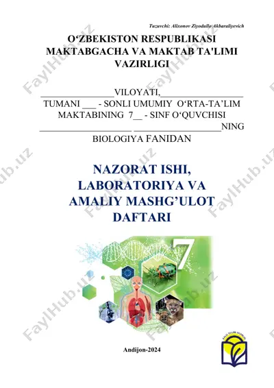 nazorat ishi, laboratoriya va amaliy mashg'ulot daftari — DOCX