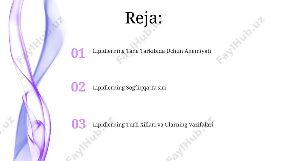 higa olib keladi, bu esa 50 yoshdan oshgan aholi orasida yurak xuruji xavfini 2 baravar oshiradi. semirish va lipidlar yog' kislotalari hujayra membranalarining muhim tarkibiy qismi hisoblanadi va ularning to'g'ri nisbati (masalan, omega-3 va omega-6) immunitet tizimining 70% gacha faoliyatiga ta'sir qiladi, bu esa toshkentdagi olimlar tomonidan aniqlangan. semirish jarayonida jigarda 20% gacha yog' to'planishi mumkin, bu esa steatoz deb ataladigan holatga olib keladi va ko'pincha o'zbekistondagi shahar aholisida kuzatiladi. yog' kislotalari: to'yinmagan va to'yingan yog' kislotalarining to'yingan turlari, masalan, hayvon yog'larida (20-30%) ko'p uchrab, qon xolesterinining yuqori darajasiga olib kelishi mumkin, bu esa yurak-qon tomir kasalliklari xavfini, ayniqsa shimoliy amerikada, oshiradi. omega-3 yog' kislotalari (taxminan 15-25% baliq yog'ida) miya funksiyasi va yallig'lanishga qarshi ta'sirga ega bo'lib, alaska kabi sovuq suvli baliqlarda yuqori konsentratsiyada uchraydi. triglitseridlarning vazifasi triglitseridlar organizmda asosiy energiya manbai bo'lib, 1 gramm triglitserid 9 kilokaloriya energiya beradi, bu esa jigar va mushak to'qimalarida saqlanadi va kerak bo'lganda …