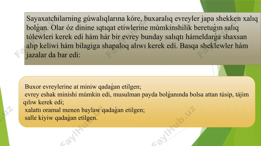 buxara evreyleriniń diniy dástúrleri hám bayramları - Page 5