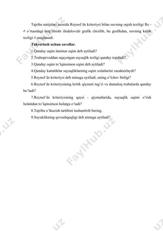 suyuqliklarni oqish rejimlarini tajribada o’rganish - Page 5