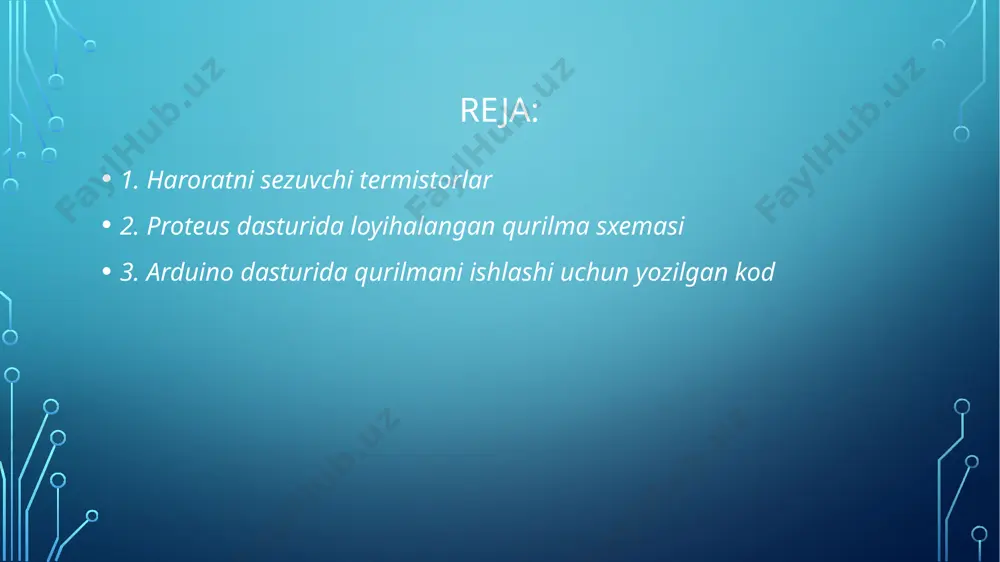 hash uchun sensor sifatida biz dht11 modulidan foydalanamiz,uni auduino-ga ulaymiz:, vcc 5v-5v, gnd-gnd. signal grafigini namoyish qilish uchun biz 1602 ic displeyidan foydalanamiz. shuningdek auduino a4-scl,a5-sda,vcc 5v-5v,gnd-gnd-ga ulanadi. qurilmaning sxematik diagrammasi #include #include #include "dht.h" #define dhtpin 2 #define dhttype dht11 // dht 11 //#define dhttype dht22 // dht 22 (am2302) //#define dhttype dht21 // dht 21 (am2301) dht dht (dhtpin, dhttype); / / dht sensorini ishga tushirish liquidcrystal_i2c lcd (0x27, 16, 2); / / ishga tushirish bytesymb_grad [8] = / / daraja belgisini kodlash { b00111, b00101, b00111, b00000, b00000, b00000, b00000, }; void setup() { lcd.init (); / / lcd ishga tushirish lcd.createchar (1, symb_grad); / / 1 kodi bilan o'z belgisini ro'yxatdan o'tkazing serial.begin (9600); // ma'lumotlarni uzatishni boshlash dht.begin (); / / dht sensorini ishga tushirish } voidloop() { // o'lchovlar orasida 2 soniya pauza qo'shing delay(2000); float h = dht.readhumidity (); / / namlikni o'qish …