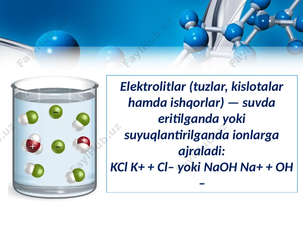 elektrolitik dissotsiatsiyalanish nazariyasi. 8 - sinf - Page 4