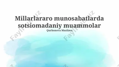 madaniy farqlar — PPTX