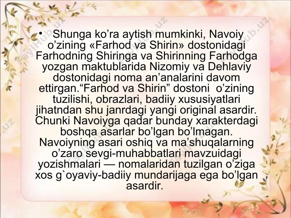 alisher navoiyning ”farhod va shirin” dostonidagi nomalarning g’oyaviy-badiiy talqini - Page 5
