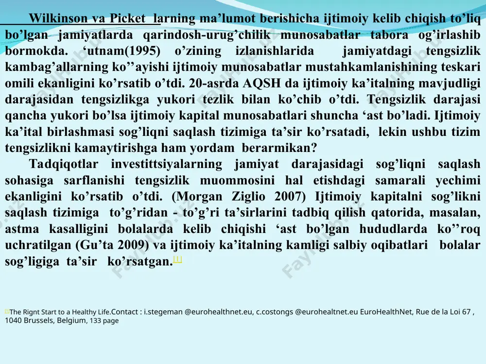 ‘lgan avlod esa f2 avlod (ikkinchi bo‘g‘in) bo‘lib hisoblanadi. mendelning birinchi qonuni: bu qonun dominantlik qonuni deb atalib, f1 da faqat dominant belgining namoyon bo‘lishi demakdir. mendelning ikkinchi qonuni: bu qonun belgilarning ajralish qonuni bo‘lib, unda ham dominant ham retsessiv belgilar paydo bo‘ladi. mendelning uchinchi qonuni: belgilarning mustaqil irsiylanish qonuni gemofiliya, leykoz qonning nasl kasalligi hisoblanadi. nerv tizimining kasalliklariga nerv muskul tizimi va miya zararlanishi kasalliklari kiradi. masalan shizofreniy. tayanch – harkat tizimining kasalliklariga miopatiya (mushaklarning qovjirab, oriqlab ketishi) nanizm (pakana bo‘ylilik, skelet buzilishi oqibatidayuzaga chiqadi, bo‘yi 100-140 sm bo‘lib, qo‘l oyoqlari kaltaligi kuzatiladi). shunday qilib, qadimda kishilarga jumboq bo‘lgan, jins bilan bog‘liq irsiy kasalliklar va belgilarning nasldan-naslga o‘tishi xromosoma tabiatini puxta o‘rganish asosida hal qilindi. nasldan-naslga o‘tadigan kasalliklarni rivojlantirmaslik uchun bolalarni jismoniy sog‘lomlashtirish, ovqat sifatini yaxshilash, chiniqtirish, yuqumli kasalliklardan saqlash, nerv kasalliklarini oldini olish masalalariga katta e’tibor berish kerak. bulardan tashqari yaqin qarindoshlarning oila qurmasligi, bir oilada ikki va …