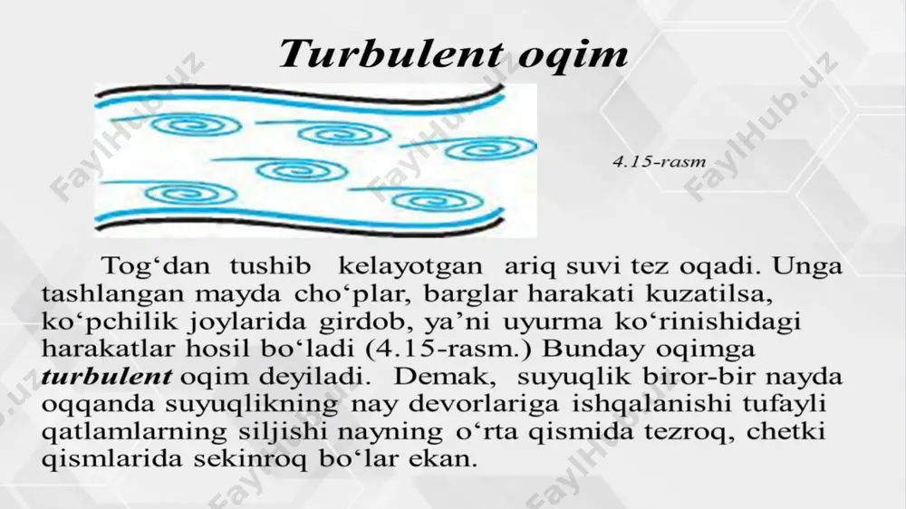 laminar va turbulent oqimlar. reynolds soni - Page 5