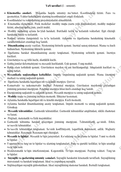 kinematika asoslari — PDF