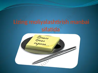 lizing moliyalashtirish manbai sifatida — PPTX