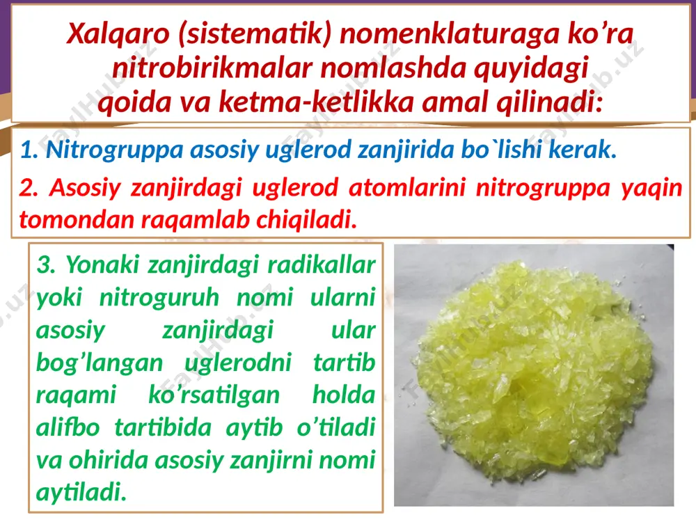 nitrobirikmalar. olinishi va xossalari. 10 - sinf - Page 5