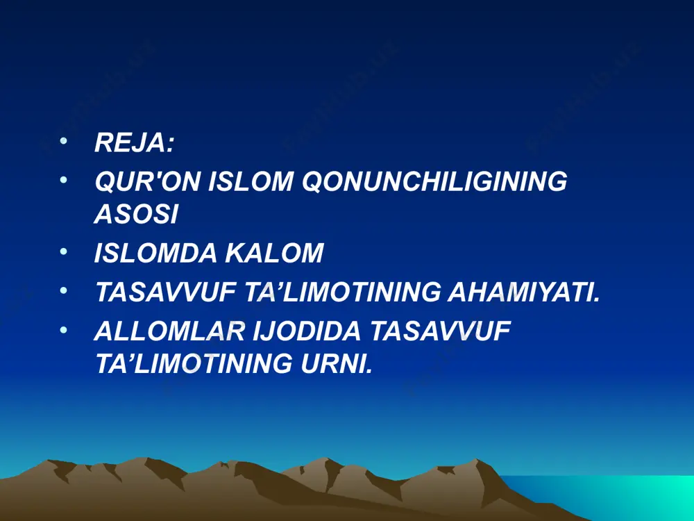 angi «kalom» maktabi bo‘lgan ashariylikning asoschisi abul hasan al-ashariy (874-933) uni an'anaviy diniy aqida bilan, ba'zida rasmiyatchilik uchungina bo‘lsa ham, murosasozlik yo‘li bilan saqlab qolishga urindi. shu davrdan boshlab «kalom» (arabcha-«ta'limot») nomini olgan ilk islom falsafasi ishlab chiqila boshlandi. bu ta'limot tarafdorlarni mutakallimlar deb atadilar. mutakallimlar an'anadan ko‘ra, aqlga tayanishning afzalligini ta'kidlar, «taqlid»ni rad etar va biror-bir nuqtai nazar va ta'limotni qabul qilishdan oldin ehtiyotkorlik jihatidan unga shubha bilan qarashni nasihat qilar edilar. islomda kalom «kalom»ning ilohiyotga doir masalalari taraqqiyotida ash'ariya maslakdoshlari o‘z ta'limotlarini mu'taziliylar bilan an'anaviy aqida tarafdorlarining nuqtai nazarlari o‘rtasiga qo‘ydilar. «kalom» tarixida yangi bosqich xiii asrning boshidan, ayni mutakallimlar bilan faylasuflar, birinchi navbatda ibn sino maktabi o‘rtasida do‘stona aloqalar tiklangan vaqtda boshlandi. bu tiklanish birinchilar uchun shaxristoniy (1153 y.vafot etgan) va faxriddin roziy (1209 yil vafot etgan) asarlari tufayli tayyorlangan bo‘lsa, ikkinchilar uchun nasriddin tusiy (1274 yil vafot etgan) ijodi barakatidan muyassar bo‘lgan edi. buning natijasida, ibn …